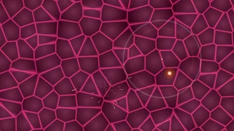 Abstract Cellular Network with Glowing Elements Stock Footage 332042749