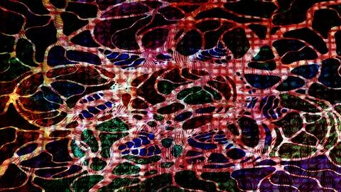 Abstract cellular structure background featuring intricate networks of red Stock Illustration