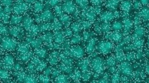 Abstract cellular structures pulsating with turquoise light against a dark .. Stock Footage 342507126