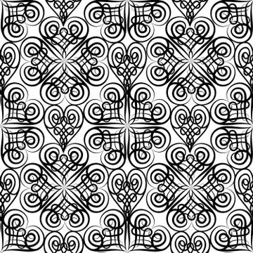 Abstract celtic floral seamless pattern. Line oriental ornament Stock Illustration