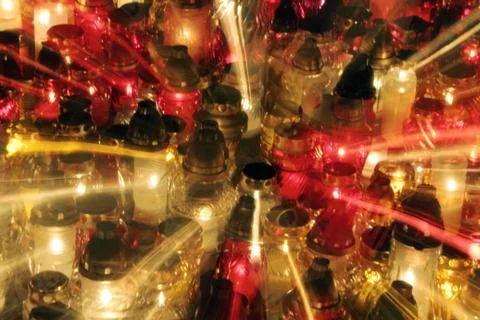 Abstract cemetery, lights Foto stock