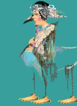 Abstract centaur over a light blue background Stock Illustration