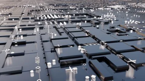 Abstract Central Computer Processors Concept. 3D illustration イラスト素材