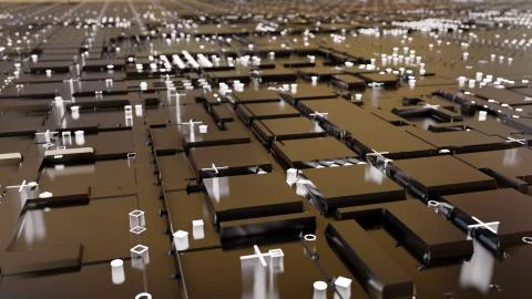 Abstract Central Computer Processors Concept. 3D illustration イラスト素材