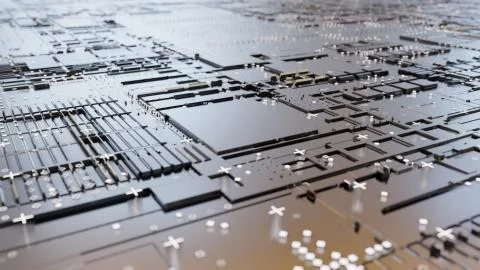 Abstract Central Computer Processors Concept. 3D illustration Stock Illustration