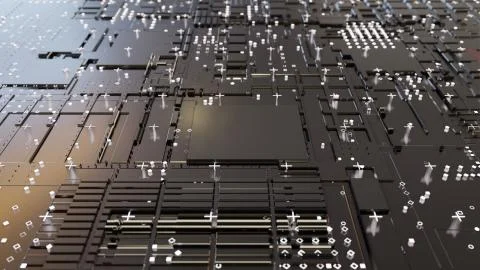 Abstract Central Computer Processors Concept. 3D illustration Stock Illustration