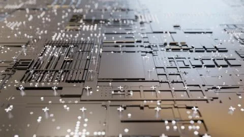 Abstract Central Computer Processors Concept. 3D illustration Stock Illustration