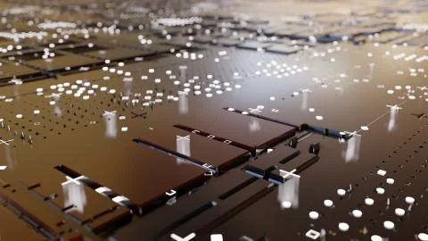 Abstract Central Computer Processors Concept. 3D illustration Stock Illustration