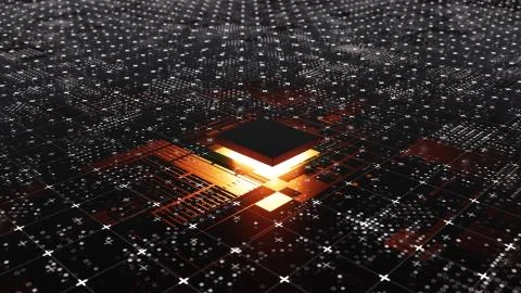 Abstract Central Computer Processors Concept Stock Illustration