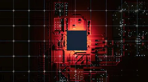 Abstract Central Computer Processors Concept. 3D illustration Stock Illustration