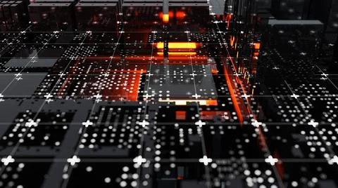 Abstract Central Computer Processors Concept. 3D illustration Stock Illustration