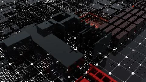 Abstract Central Computer Processors Concept. 3D illustration 스톡 일러스트