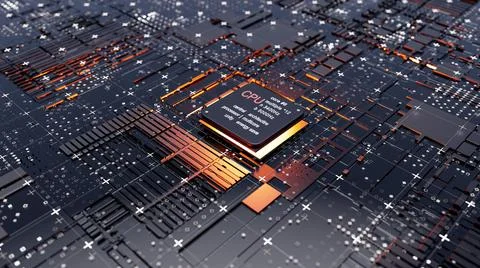 Abstract Central Computer Processors Concept Illustrazione stock