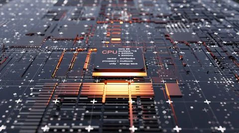 Abstract Central Computer Processors Concept Stock Illustration