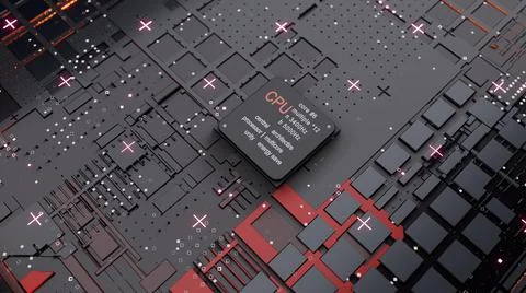 Abstract Central Computer Processors Concept Stock Illustration