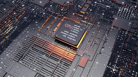 Abstract Central Computer Processors Concept Illustrazione stock