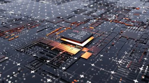 Abstract Central Computer Processors Concept Stock Illustration