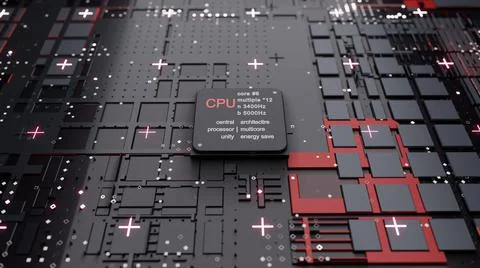 Abstract Central Computer Processors Concept Stock Illustration