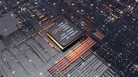 Abstract Central Computer Processors Concept Stock Illustration