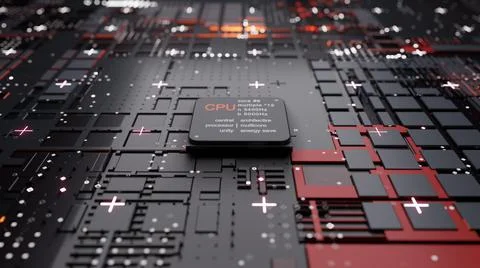 Abstract Central Computer Processors Concept Stock Illustration