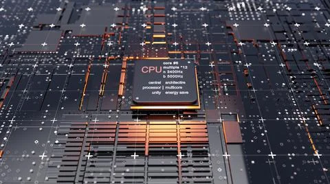 Abstract Central Computer Processors Concept Stock Illustration
