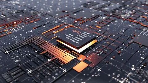 Abstract Central Computer Processors Concept Stock Illustration