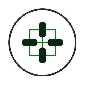 Abstract central point design with intersecting lines and rounded shapes cr.. Stock Illustration