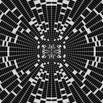 Abstract centralized mesh black white background Stock Illustration