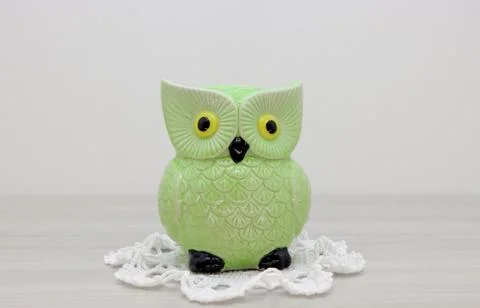 Abstract ceramic bird owl. Stock Photos