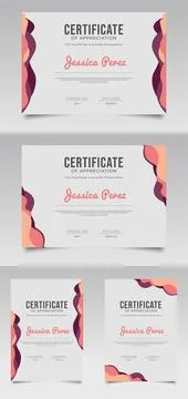 Abstract Certificate Template with Simple Style for Kids Stock Illustration