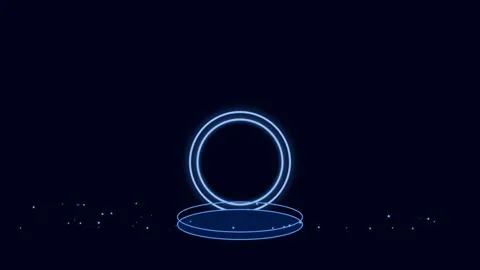 Abstract Cerulean Orbit Pavilion Seamless Loop Stock-Footage 343200582