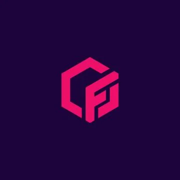 Abstract CF logo initials . Stock Illustration