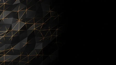 Abstract cg low polygonal Black surface. Geometric triangular lines. Stock Footage 112366938