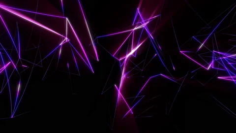 Abstract cg low polygonal neon purple surface. Stock Footage 112109203