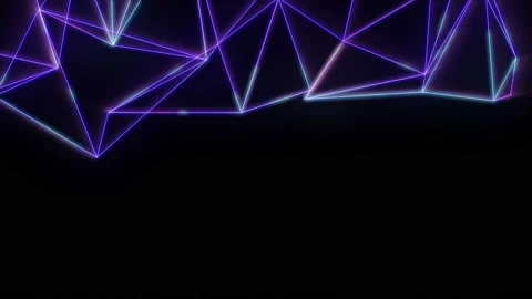 Abstract cg low polygonal neon blue or purple surface. Stock Footage 112367192
