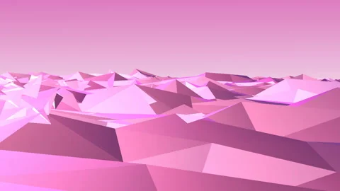 Abstract cg low polygonal pink surface. Geometric triangular lines. Stock Footage 124307120