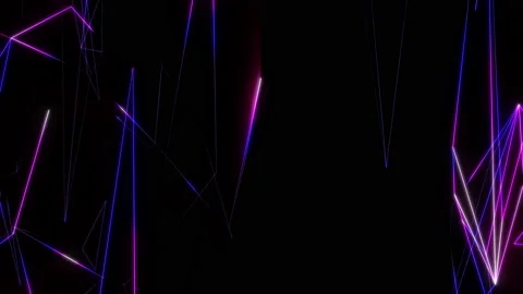 Abstract cg polygonal neon blue and pink glowing surface. Stock Footage 112364411