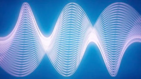 Abstract CGI motion graphics and animated background of white lines and shapes Stock Photos