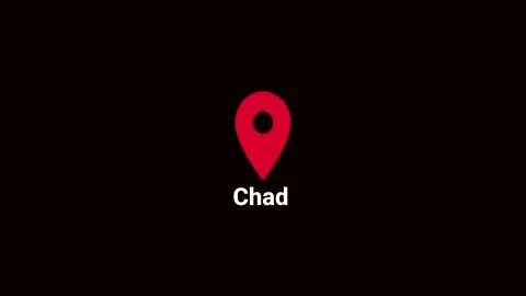 Abstract Chad map location pin animation. Country location pin pointer icon.. Stockbeeldmateriaal 337465794