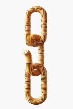 Abstract chain of bitcoin coins. The concept of mining and blockchain. 3d ren Stock Illustration
