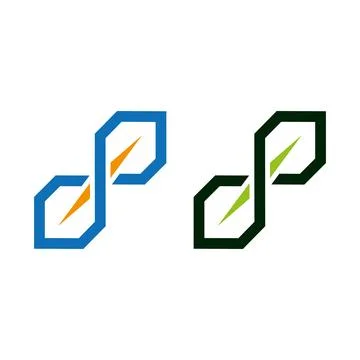 Abstract Chain Link Logo Design for Blockchain Network Technology Business Stock Illustration