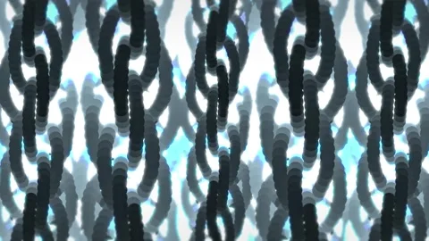 Abstract Chain Link Pattern Light Blue Gray Futuristic Loop Texture Background Video stock 331868030