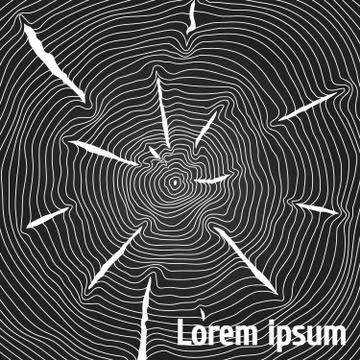 Abstract chalkboard background with white tree growth rings Stock Illustration