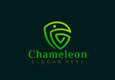Abstract Chameleon Logo Design Vector Illustration Template イラスト素材