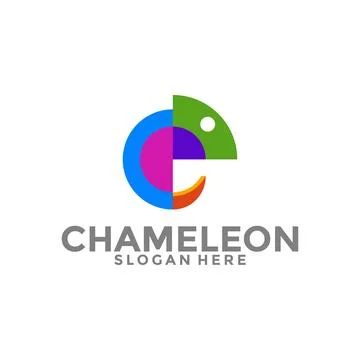 Abstract Chameleon logo vector design template Stock Illustration
