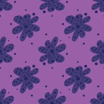 Abstract chamomile flowers seamless pattern. Geometric daisy wallpaper. Stock Illustration