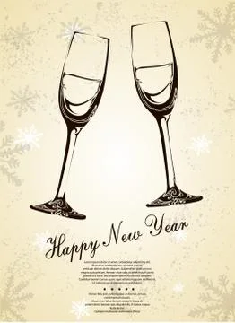 Abstract champagne glasses background Stock Illustration