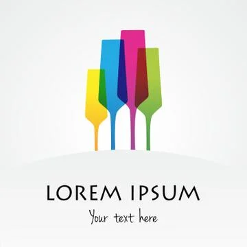 Abstract Champagne Logo Template Stock Illustration