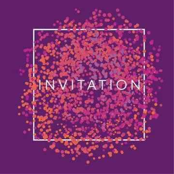 Abstract chaotic dots invitation frame. Stockillustratie