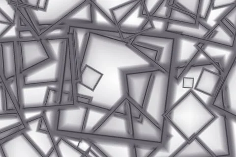 Abstract chaotic geometric cubic pattern in monotone color Stock Illustration